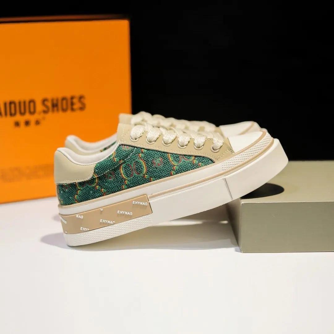 

Мода SYTK 2024 Модные парусиновые кроссовки Женские вулканизированные туфли Кроссовки на платформе для отдыха Женские повседневные туфли на плоской подошве Женские Zapatillas Mujer 40 зелёный