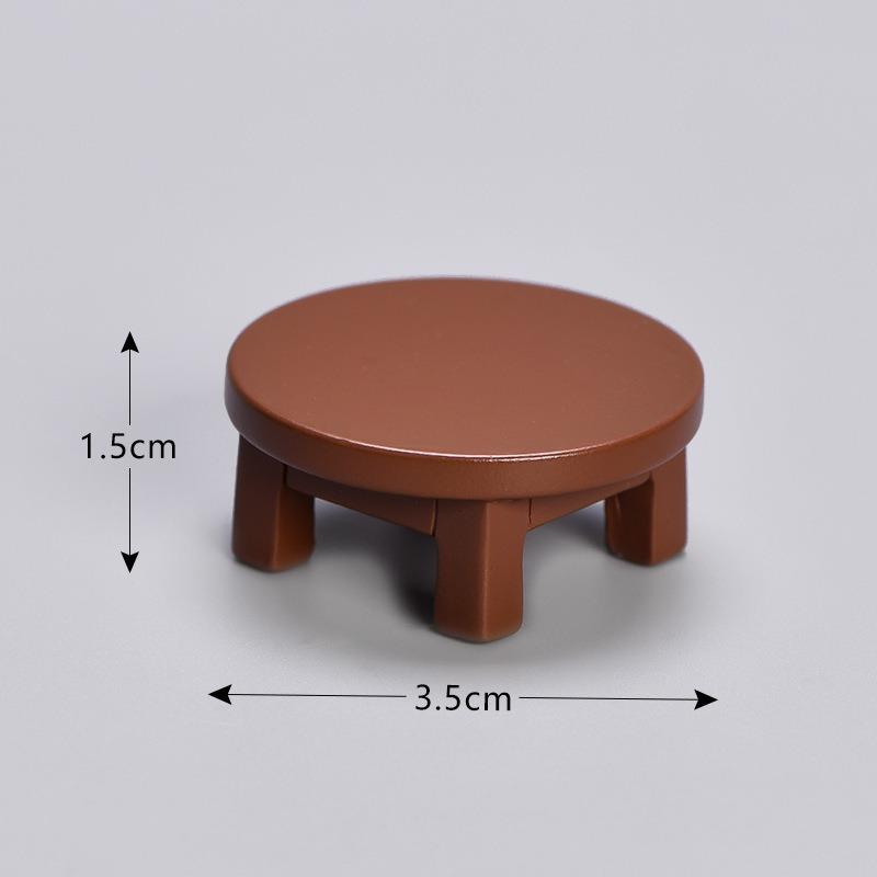 Mini Imitation Solid Wood Tables and Chairs Micro Landscaping Resin Square Wooden Tables Chairs Benches Miniature Ornaments