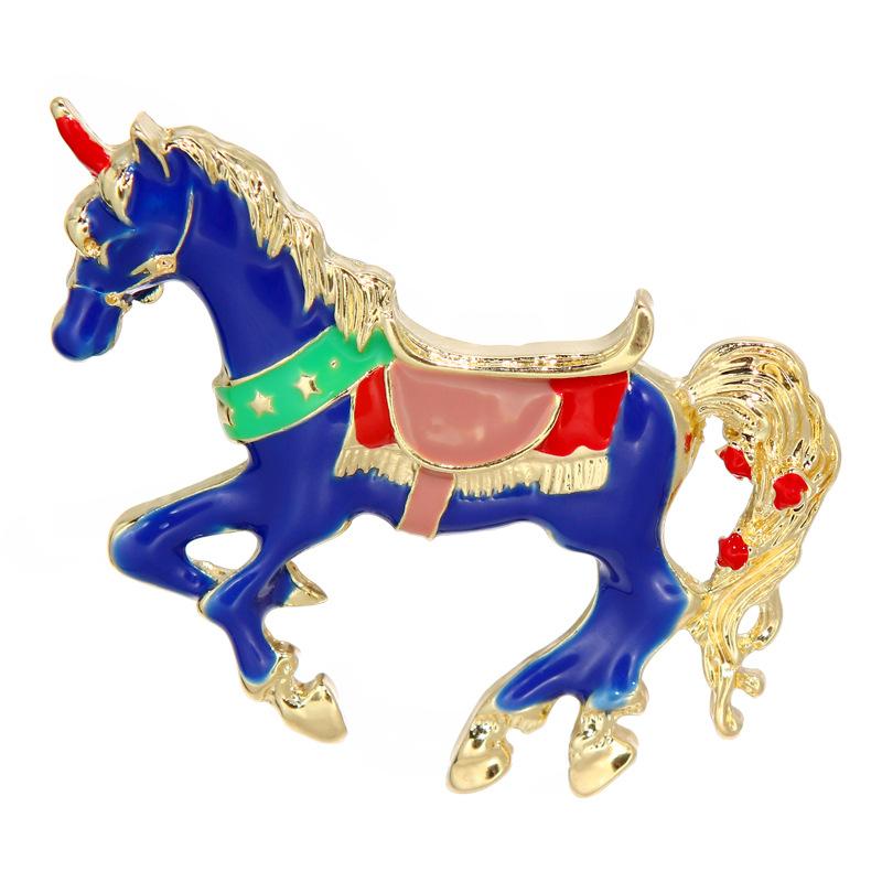 Design Drip Enamel Horse Brooch Animal Pin Suit Sweater Versatile Accessories