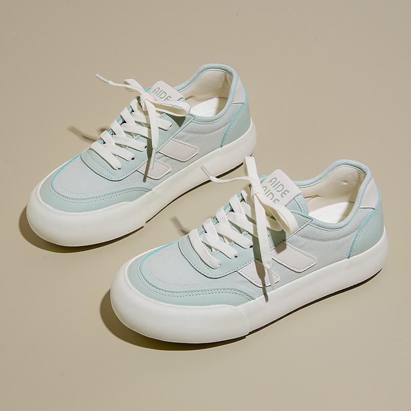 Fashion Autumn New Style Thick Sole Canvas Shoes Leisure Fashion Women's Shoes Simple Increase Height Lace Up Women's Shoes