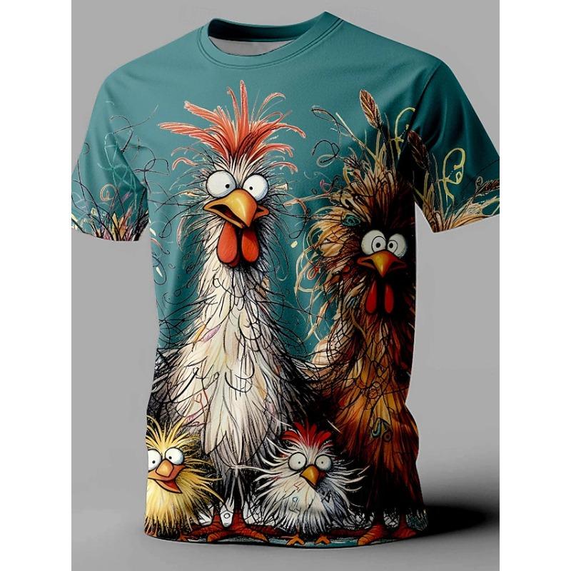 Retro Fashion Latest Men's T-shirt Casual Personality Cool 3D Print T-shirt Summer Outdoor Sports Short Sleeve Large Top Men's