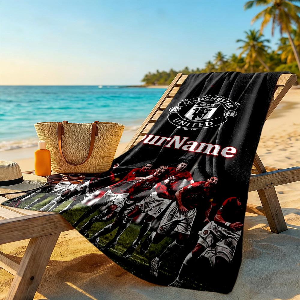Manchester Personalized Text Beach Towel Quick-Dry Soft Microfiber Perfect for Traveling Yoga Camping and Swimming