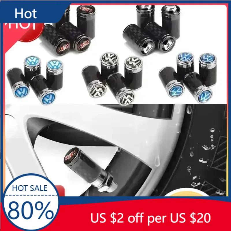 New 4pcs Car Wheel Valve Caps for Volkswagen Passat Tiguan Golf Bora Jetta Beetle Scirocco Sharan Sagitar Tire Dust Cover S