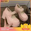 Popular Mary Jane shoes women's summer 2025 new sweet fashion pearl with skirt platform lightweight small leather shoes