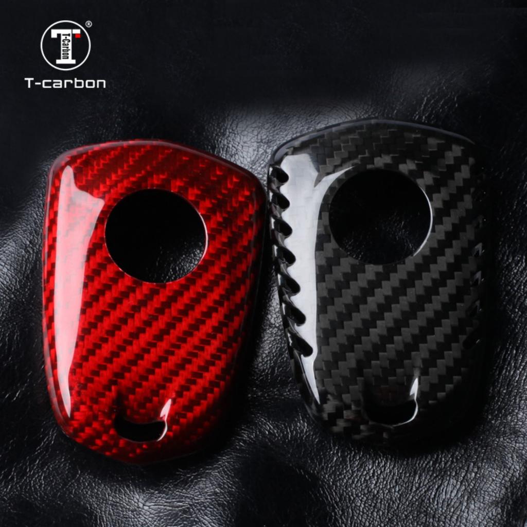 T-Carbon Carbon Fiber Car Key Cover For Cadillac Escalade Cts Xts Ats Sts Xt4 Xt5 Ct6 Srx Key Case Accessories