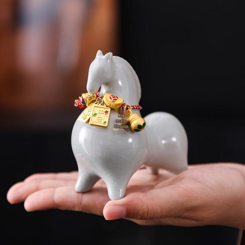 Ru Kiln Tang Horse Tea Pet Ornament