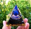 Pyramid Orgonite + Led Lamp Base 5Cm Crystal Stones Amulet 5Cm Hx07