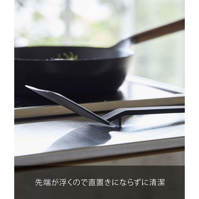 Yamazaki Silicone Spatula Black, Approx. W9 X D4.5 X H31cm, Tower. Flexible Silicone, Heat Resistant, 5192.