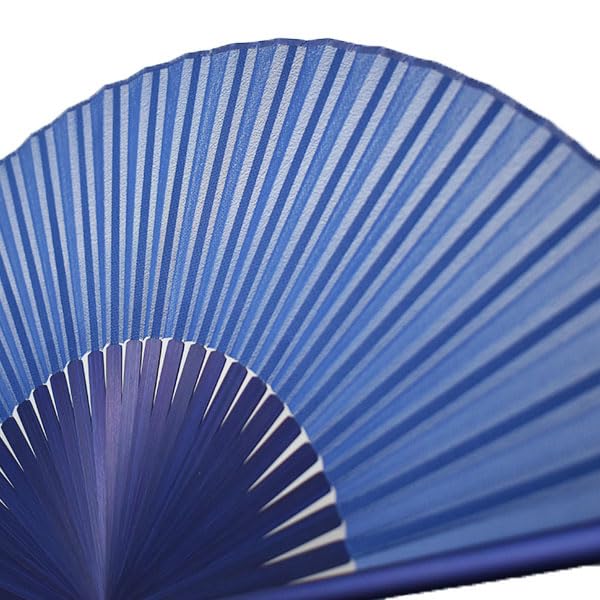 Kimonó Alumínium Összecsukható Metál 21 cm 30 Bordás x [Stílusos Iroha] legyező, Kivitel, (7 hüvelyk), (Blue Navy)