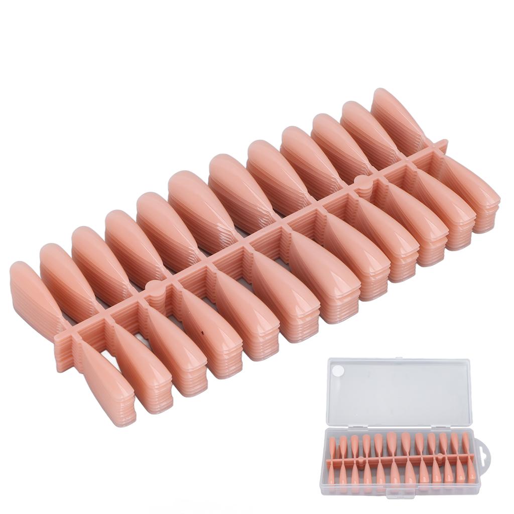240pcs False Nail Tips Set Ultra Long Full Cover Artificial Nail Art Supplies for Nail Salon Milk Coffee Color
