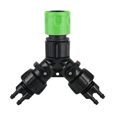 Heavy Duty 2 Way Tap Splitter Rustproof Garden Hose Distributor Universal 3/4inch Quick Release Fittings for Outdoor