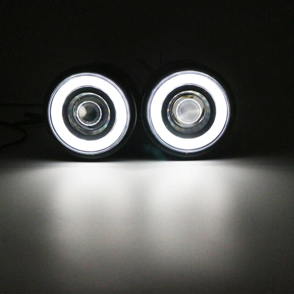 2X Motorcycle Headlight Black Clear For Custom Fighter Harley Chopper Bobber Cafe Racer Motorcycle Accessories Street Bike