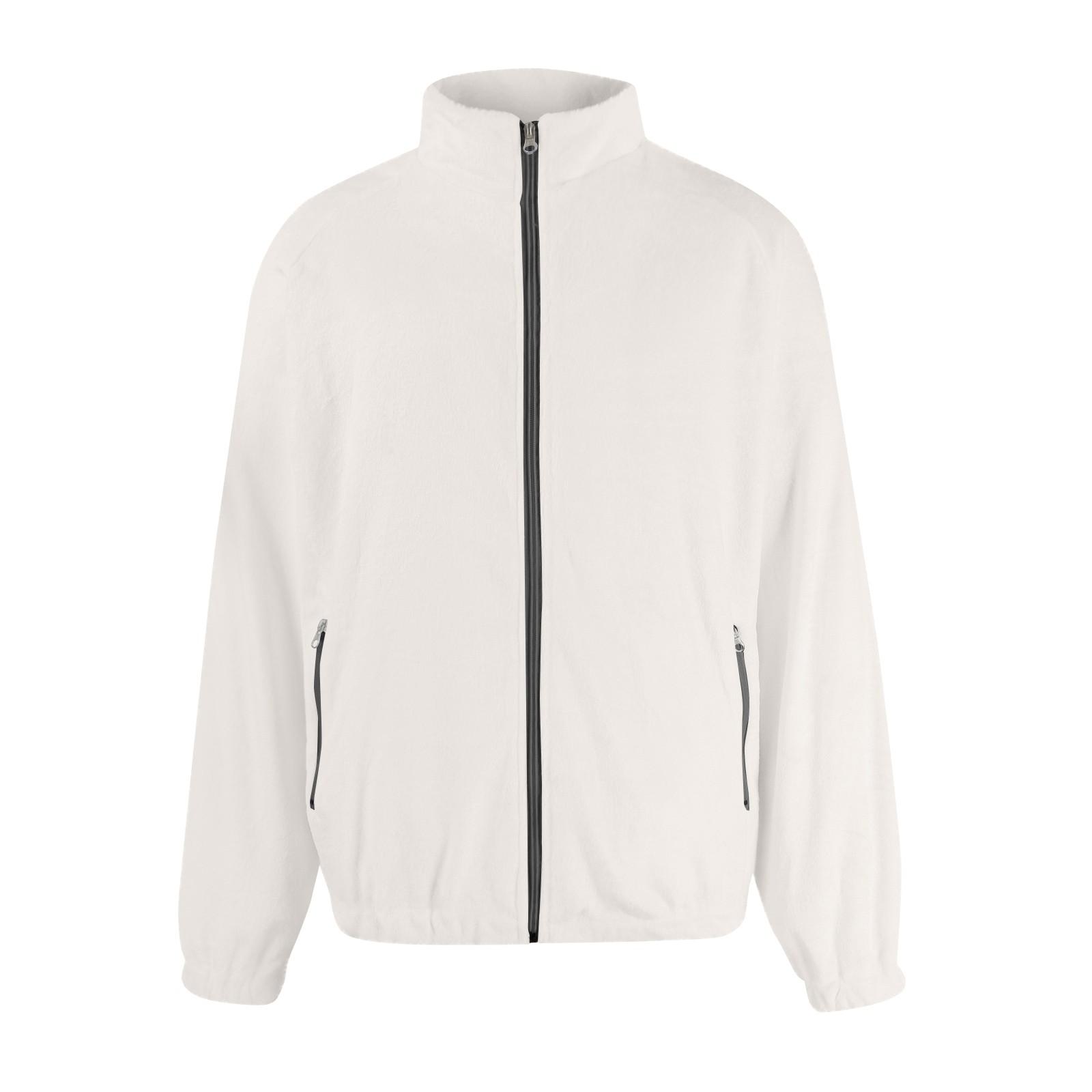 

Унисекс Зимняя повседневная модная однотонная фланелевая куртка с рукавом реглан и карманом на молнии L бежевый