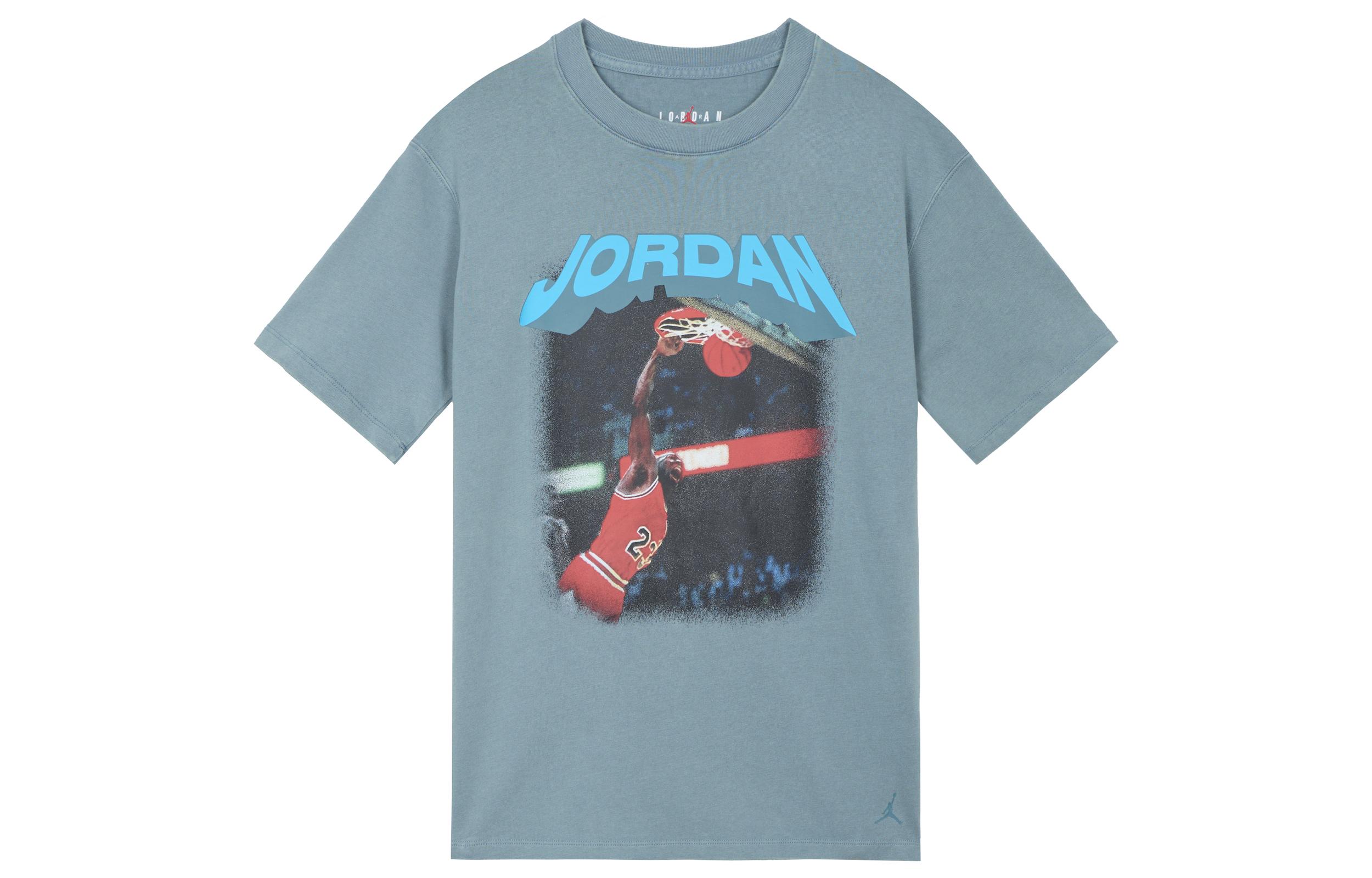 Jordan Drop Shoulder Sleeve T Shirt Women s Ozone Blue FB5138-031 L