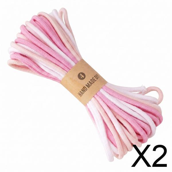 2 Packs Colored Cotton Rope Macrame Cord Braided Twine Gradient Multicolor Effect for Jewelry Making