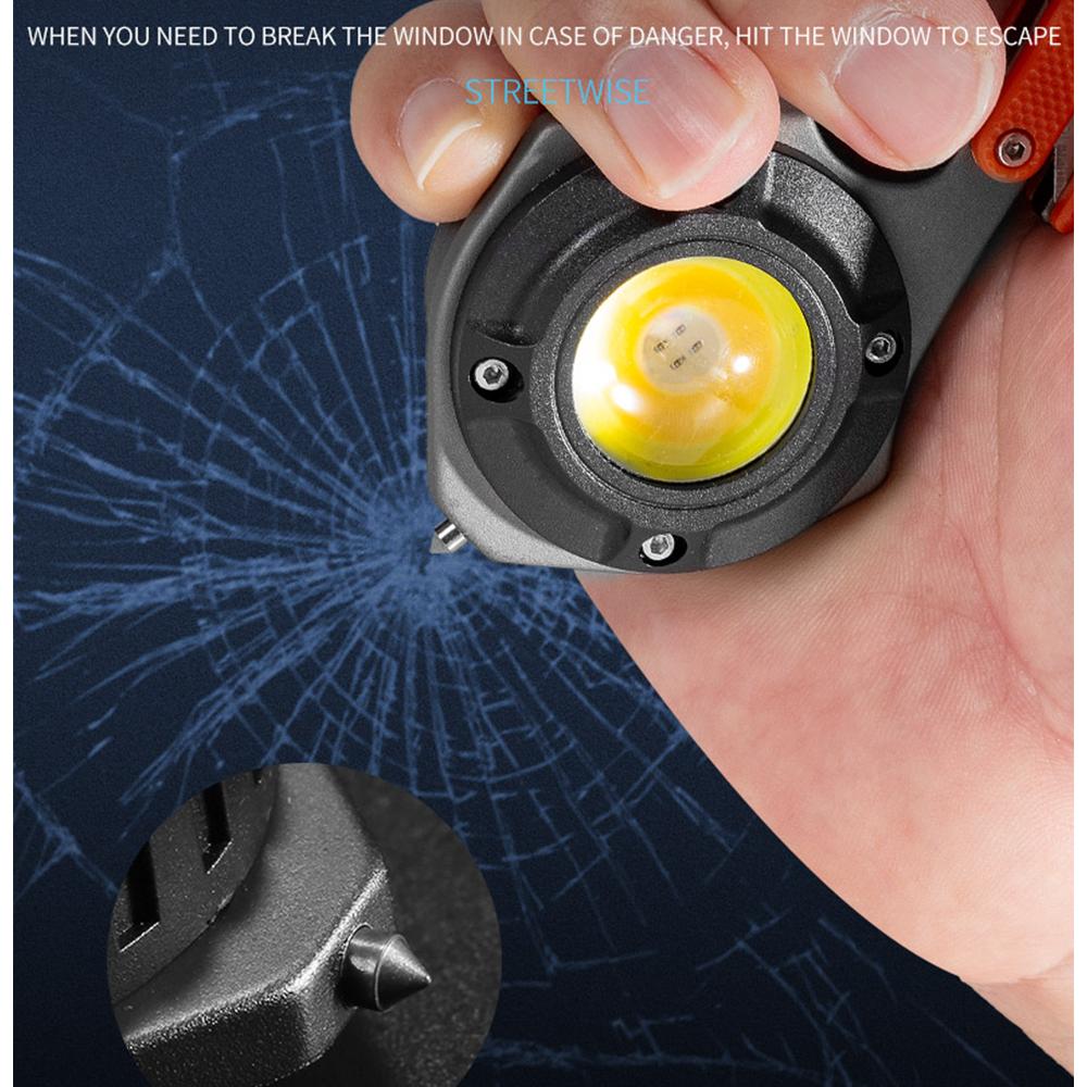 COB Mini Keychain Lamp LED Flashlight Work Light Outdoor Camping Lantern Emergency Wrench Hammer Lamp