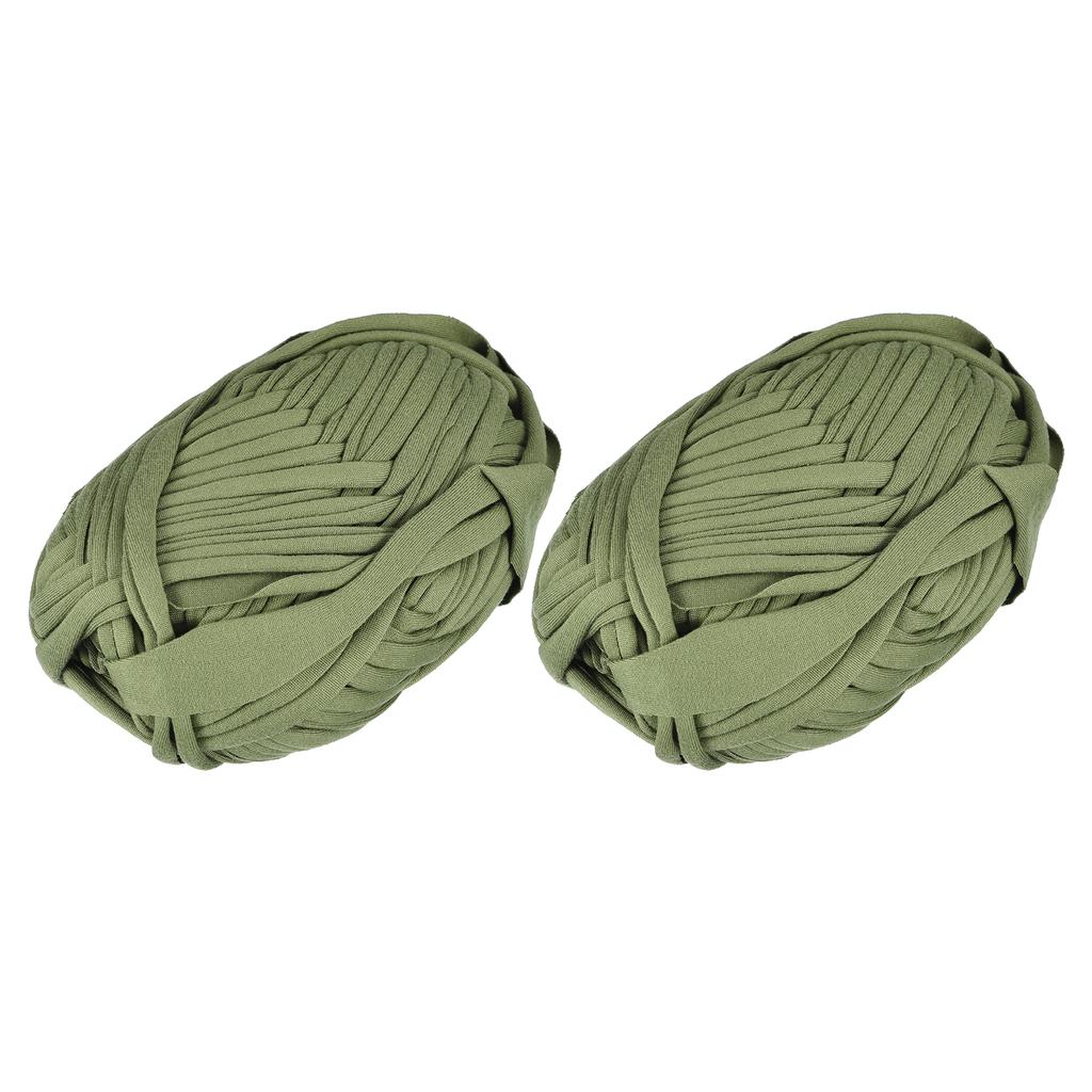 2 Rolls Elastic Fabric Cloth Yarn T Shirt Crochet Yarns Thick Knitting Yarns for DIY Bag Carpet Cushion 7oz/ 200g