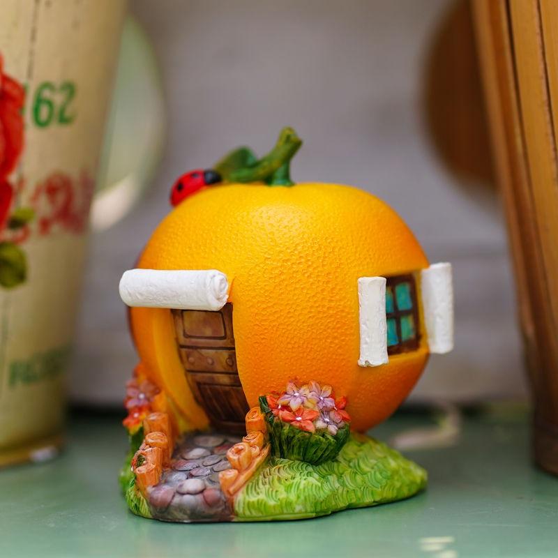 Orange House Creative Fruit House Ornament Desktop Micro Landscape Bonsai Car Decoration Gift Kindergarten Landscape