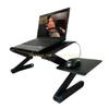  Adjustable Foldable Aluminum Laptop Table Desk Stand Holder with Cooling Fan Mouse Pad for Bed Lap PC