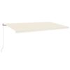 Manual Retractable Awning with LED Lights 600 x 300 cm Cream