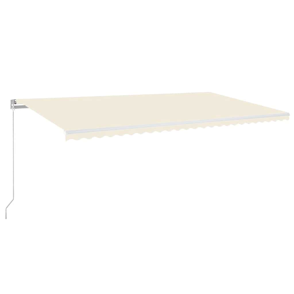Manual Retractable Awning with LED Lights 600 x 300 cm Cream