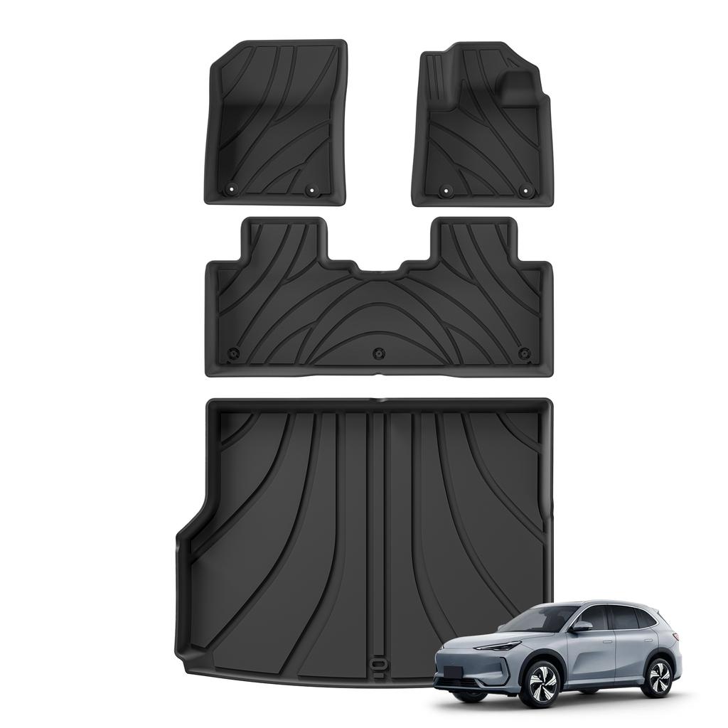 LUCKEASY Right Deive for Geely Galaxy EX5 (UK Version) 2024-2026 Car TPE Floor Mats Lower Trunk Mat Cargo Liner TPE Accessories
