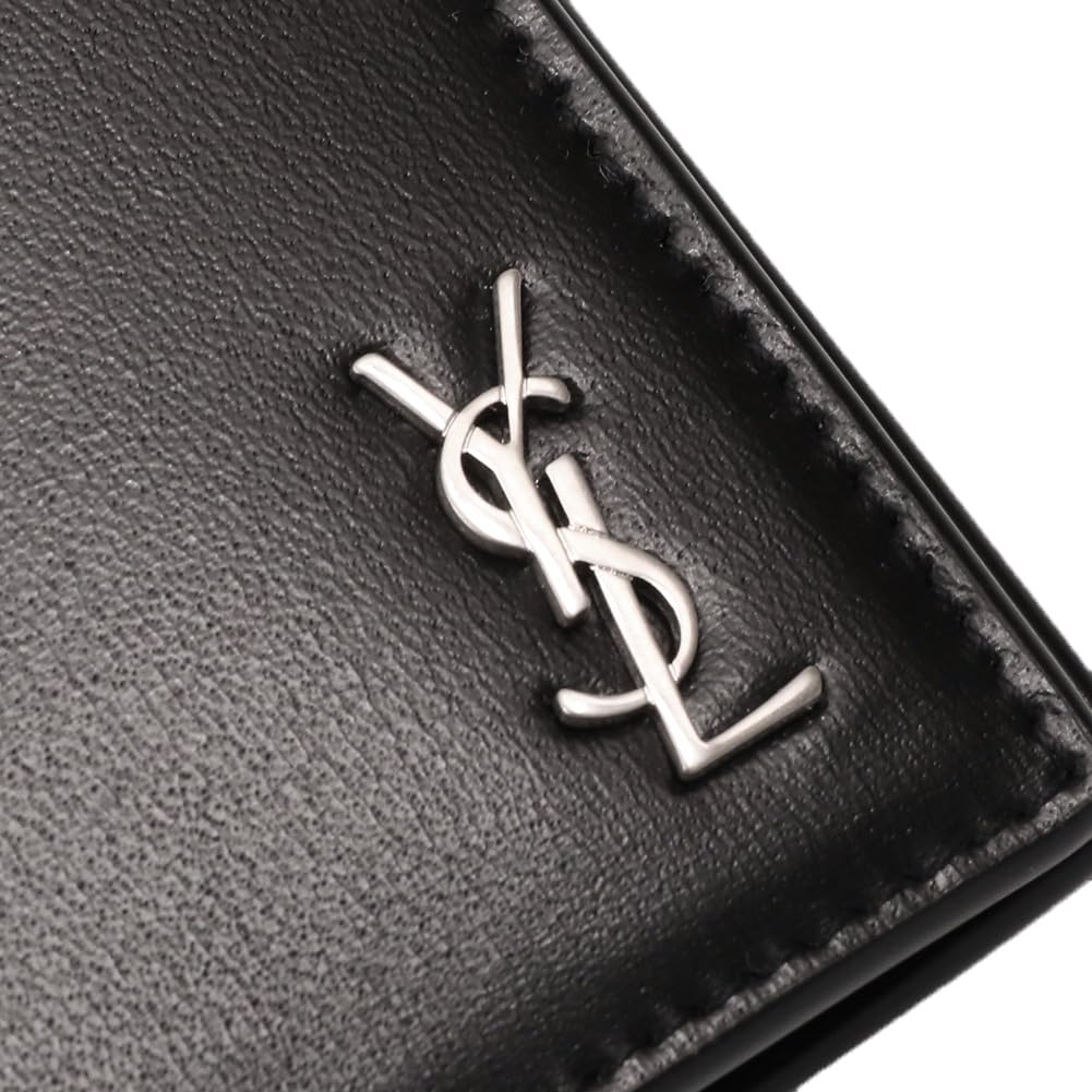 Saint Laurent Paris Tiny Cassandra Bifold Wallet, Black, Men's, 607727 1JB0E 1000 [Parallel Import]