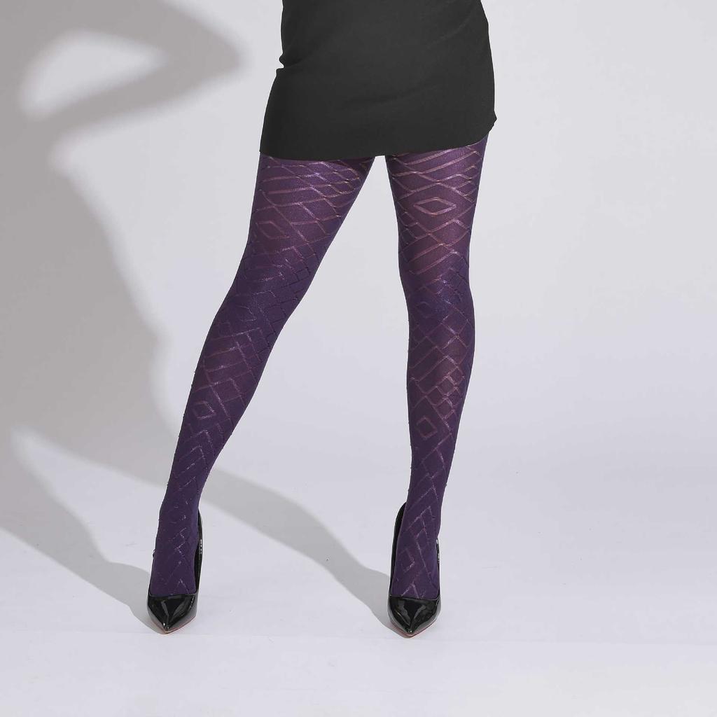 Unique Geometric Diamond Pattern Women'S Pantyhose Shiny Silk Thick Plaid Tights Subtle Patterns Sexy Fashion Large Size