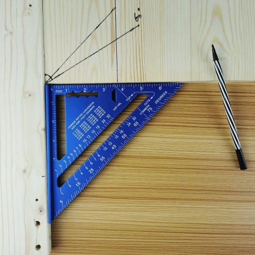 siawadeky Triangle Ruler, Woodworking Circular Saw Ruler, 45 Degree Marking Tool, 7-inch Aluminum Alloy, 0-90 Degree Multi-Angle Tool, Carpentry Tool,