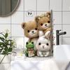 Cartoon Animal Decorative Sticker Bear Rabbit Frog Electrostatic Decals Static Stickers  Glass Door