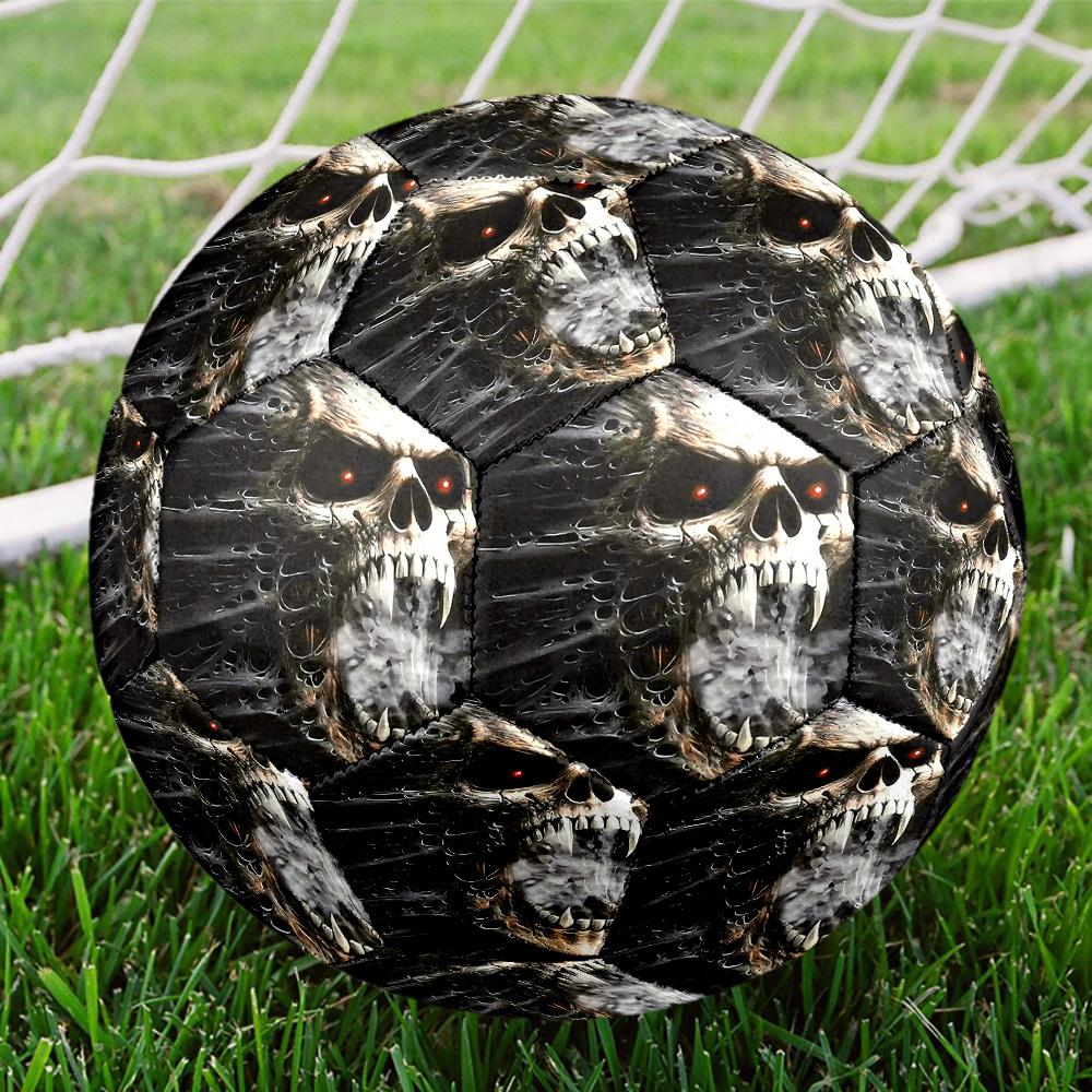 Snake and Skull Indoor Soccer Ball Size 5 Colorful All Ages Machine Stitched PVC Competition Ready Durable High-Bounce