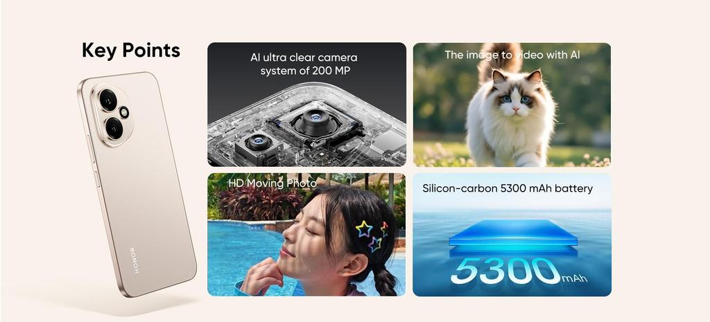 Honor 400 6.55" AMOLED Snapdragon 7 Gen 3 Cámara de 200MP OIS 5300mAh Carga Rápida de 100W IP66 Versión Europa Occidental