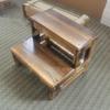 Solid Wood 2-Step Folding Ladder Stool for Household and Balcony Use