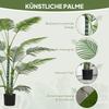 Artificial Palm Tree with 16 Plastic Leaves, UV-Resistant Artificial Plant with Plastic Pot, for Indoor and Outdoor, Green