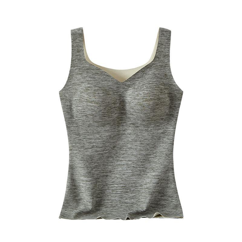 

Женский бесшовный шелковый терможилет со встроенным бюстгальтером XXL (135-160 catties) серый