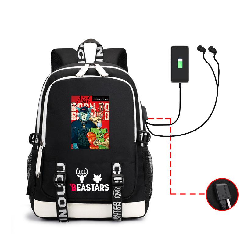 Animal Rhapsody Beastars Peripheral Women'S Bag Usb School Bag Multifunctional Large Capacity Backpack