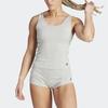 Adidas Active Flex Ribbed Tank Top Solid Color Logo Round Neck Sleeveless Vest Women Tops Gray GB7768