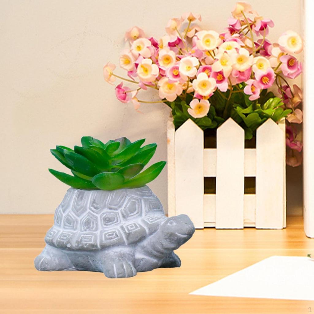 Turtle Planter Pot Simulated Home Decoration Cute for Housewarming Gift Farmhouse Tabletop