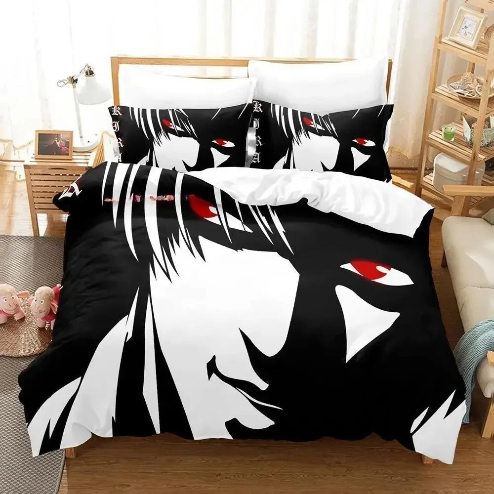 New Death 3D Anime Bedding Set Single Twin Full Queen King Size Duvet Cover Bed Sheet Set for Adult Kid Bedroom
