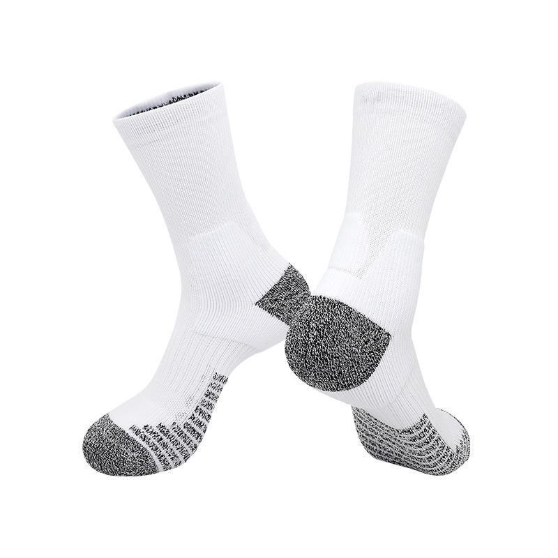 Breathable, Non-slip Mid-calf Football Training Socks with Shock Absorption and Terry Bottom. Perfect for Summer Sports. M (EU 34-38)