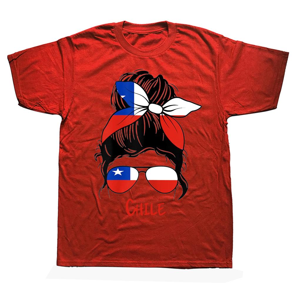 Смешные чилийские чилийские девушки флаг футболки летний стиль графические хлопковые уличная одежда с коротким рукавом подарки на день рождения футболка мужская одежда S