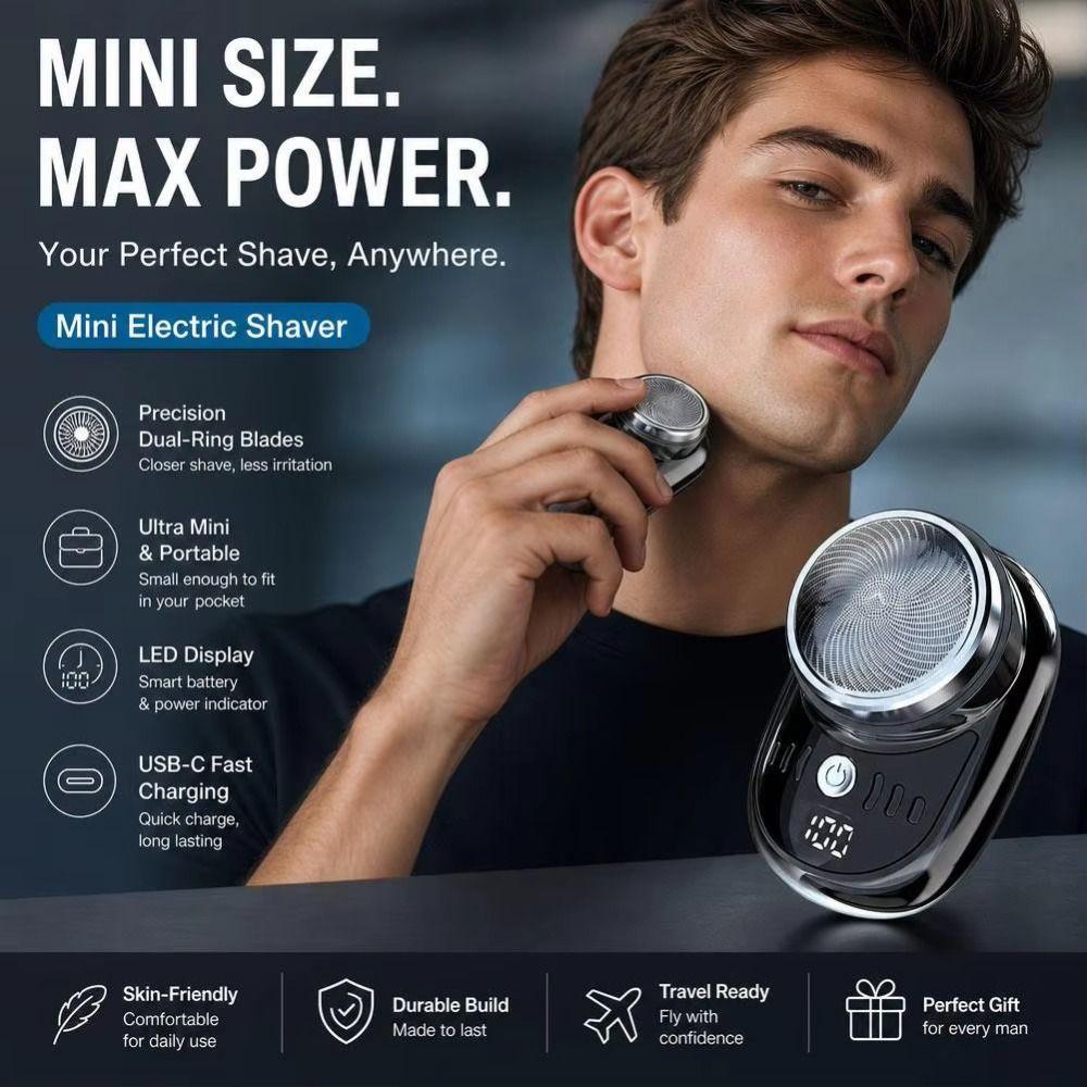 Rechargeable Wireless Shaver Portable Travel Razor Quick Charging Pocket Shaver Car