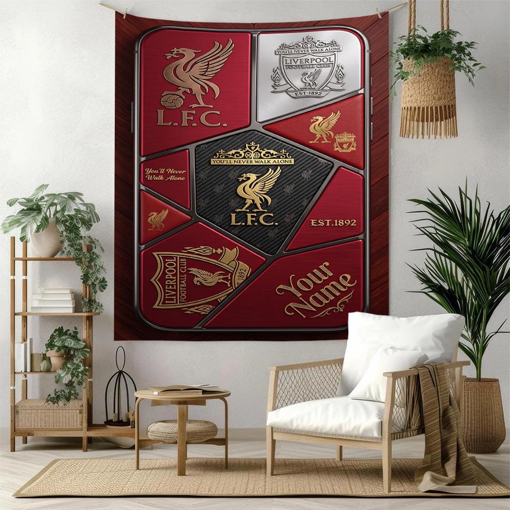 Liverpool Fc Custom Your Name Wall Decor Tapestry Art For Pet Memorial Birthdaywedding Party Backdrop Family Gift