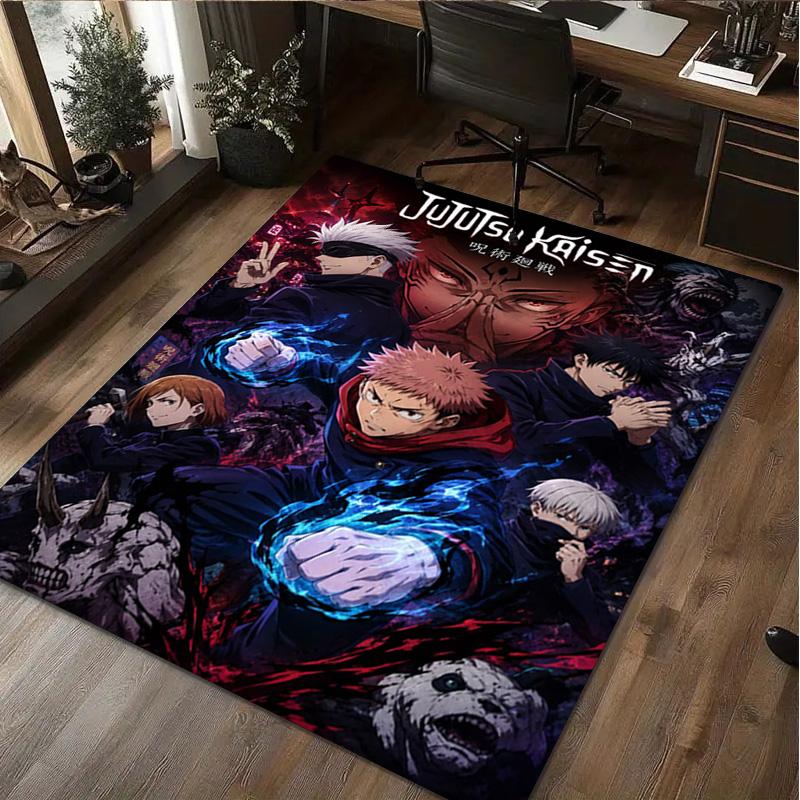 Jujutsu Kaisen Characters Home Carpet Office Decorative Carpet For Living Room Bedroom Door Mat Floor Rug Computer Chair Area Rug