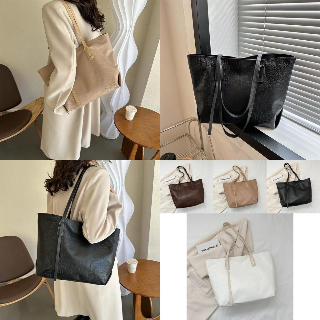 Trendy Fashionable Casual Large Capacity Tote Bag For Women Stylish Design In Black And Brown