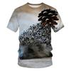 Funny Animal Hedgehog 3D Print T-Shirts Summer Oversized Harajuku Round Neck Short Sleeve Men's T-shirts