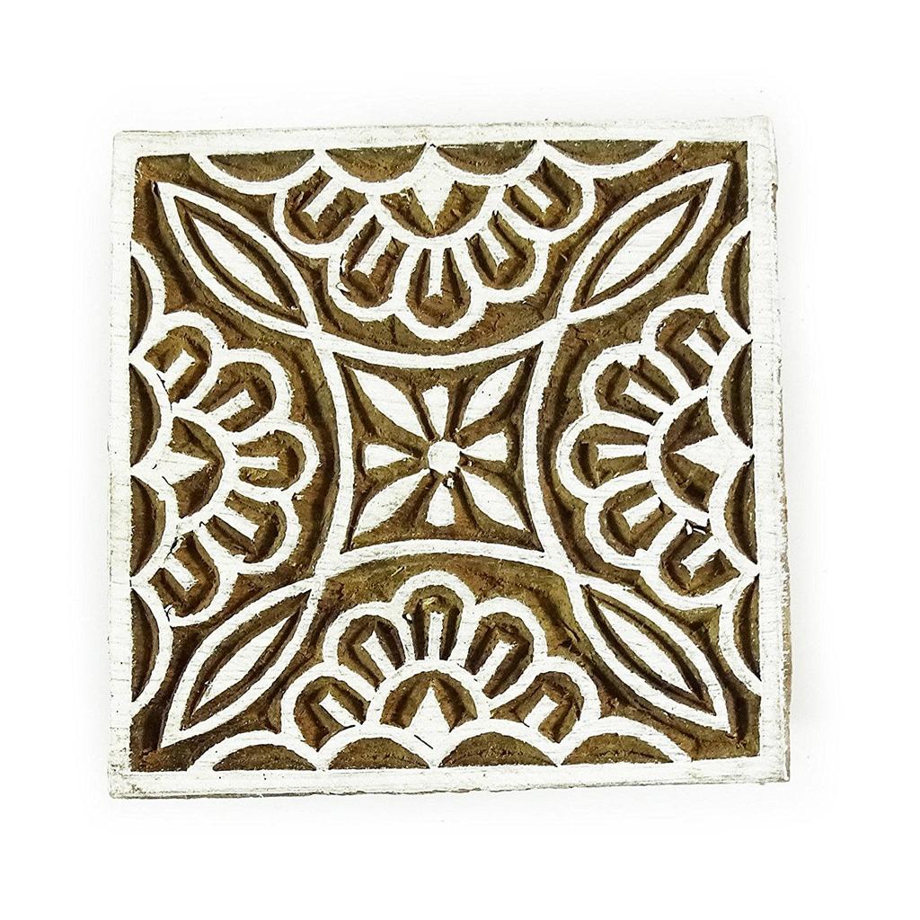 Wood Block Art Stamps Wood Printing Block Floral Design Stamp Indian Border
