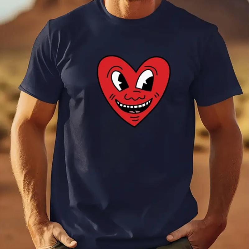 

Новая летняя мужская модная футболка с принтом «Личность, улыбающаяся любовь», мужская футболка, топ 8XL темно-синий
