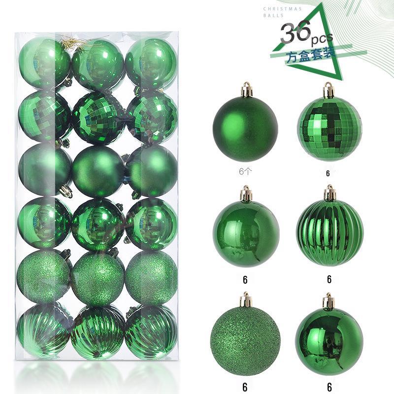36 Electroplated Plastic Christmas Ball Ornaments for Tree and Window Decoration