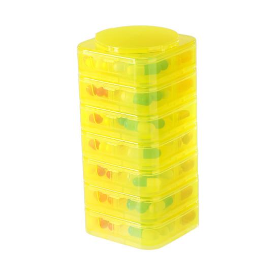 7PCS Pill Box Organizer Small Compact Modular Design Detachable High-visibility Color Container for Medication And Supplements
